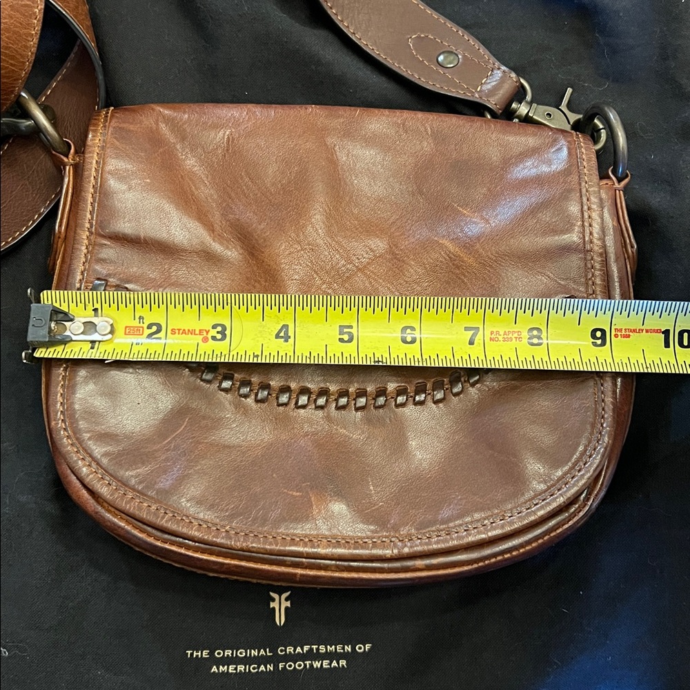 Frye Melissa Whipstitch Saddle Crossbody Bag in Cognac - Picture 11 of 12